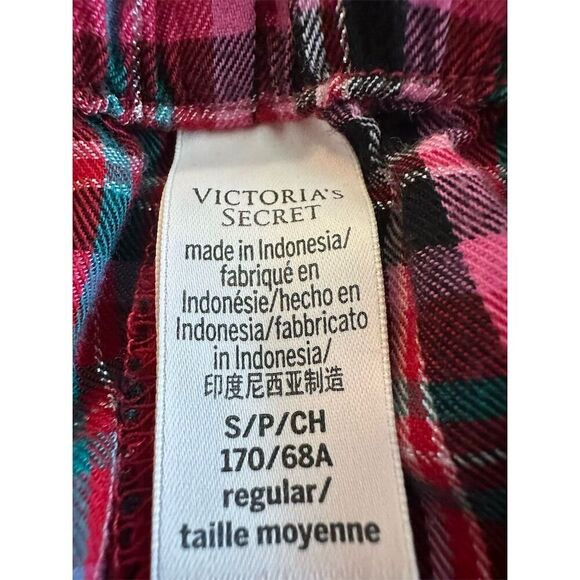 Victoria's Secret Women's Red Plaid Flannel Pajama Set Size S - Picture 8 of 9